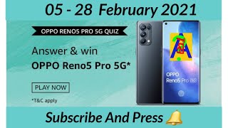 Amazon OPPO Reno5 Pro 5G Quiz Answers | 05 February 2021