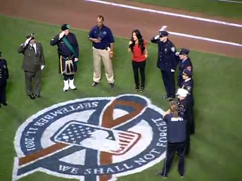Pia Toscano "God Bless America" - New York Mets vs. Chicago Cubs (9.11.11)