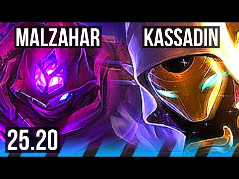 MALZAHAR vs KASSADIN (MID) | 51k DMG | KR Master | 25.20