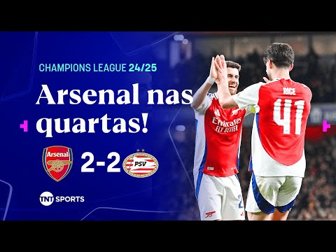 Gols e lances de Arsenal x PSV