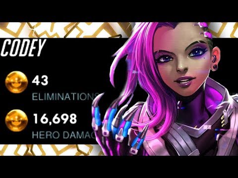 CODEY INSANE SOMBRA - TOP DPS! 43 ELIMS 16k DMG!! [ OVERWATCH SEASON 15 TOP 500 ]