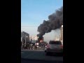 Пожар на пересечении улиц Ломжинская и Фучика. Горит магазин "Августина" 