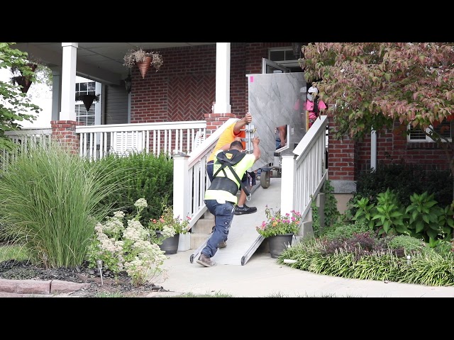 Kitchen Remodel Waterfall Island Installation