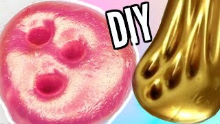 DIY Metallic Slimes! Pink, Gold, Crunchy Slimes!
