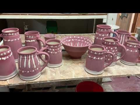 3 Cone 6 kiln unloading with more glaze tests.
