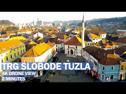 Tuzla 4K Drone Video Trg Slobode - Relaxing 2 min video