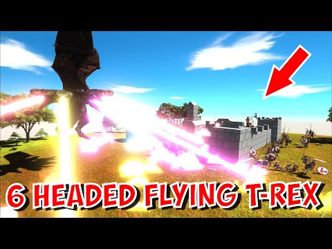 6 Headed FLYING T-REX vs King Herald Castles | Animal Revolt Battle Simulator