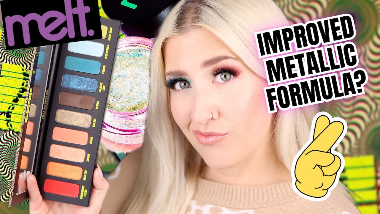 PLEASE DON'T SUCK...⚡️ MELT ELECTRIP PALETTE & BODY GLITTER REVIEW W/ 2 LOOKS! ⚡️