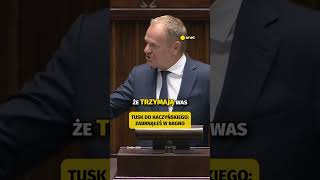 TUSK DO KACZYŃSKIEGO: ZABRNĄŁEŚ W BAGNO
