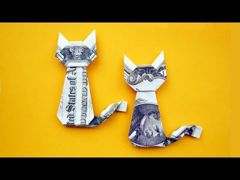 EASY Money CAT | Origami Dollar Gift Idea | Animal Tutorial DIY