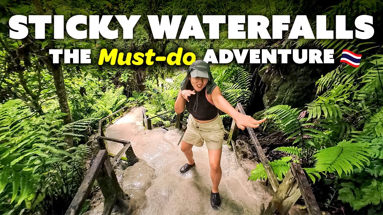 A duo embarks on a journey to Sticky Waterfalls.