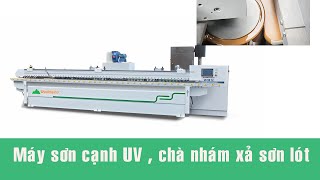 Dây chuyền cán sơn lót, chà nhám UV cạnh Woodmaster