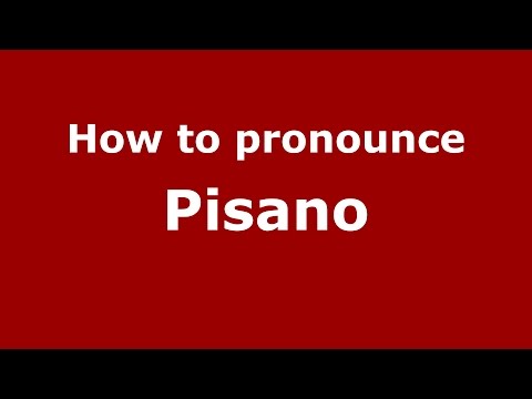 How to pronounce Pisano (Spanish/Argentina) - PronounceNames.com