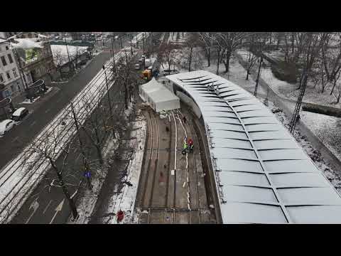MIASTO ŁÓDŹ W REMONCIE KRAŃCÓWKA TRAMWAJÓW UL  PÓŁNOCNA 29 11 2025  DRON
