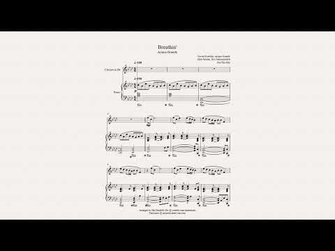 Breathin(Ariana Grande) for Clarinet solo and Piano Accompaniment with music sheet
