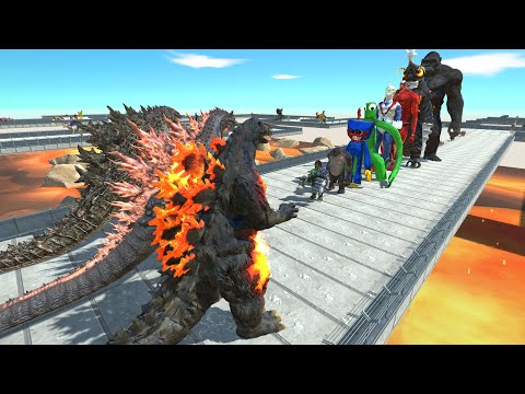 X3 Godzilla vs King Kong LAVA DEATH RUN - Animal Revolt Battle Simulator