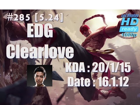 16.1.12 LPL EDG Clearlove Jungle Leesin(vs Graves) Kr Solo Q[1080p]#285