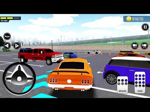 Parking Frenzy 2.0 3D Game #8 - Orange Classic Muscle Car City Driving Android Gameplay