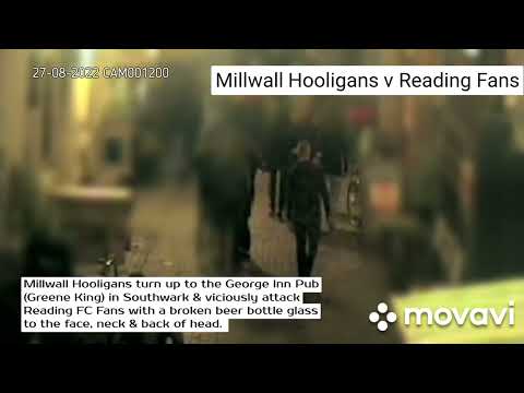 [2022] Millwall Hooligans/Yobs smash up reading scarfers outside a Pub.