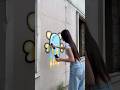 #shorts Pretty girl catching a tag #graffiti #graffitiart