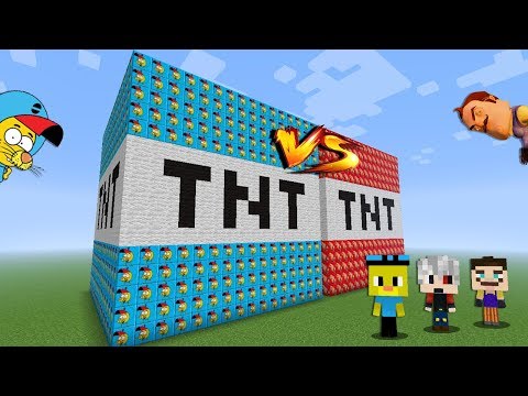 KRAL ŞAKİR VS HELLO NEIGHBOR TNT ŞANS BLOKLARI - Minecraft