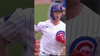 Pete Crow-Armstrong's second homer hits the scoreboard at Wrigley ????