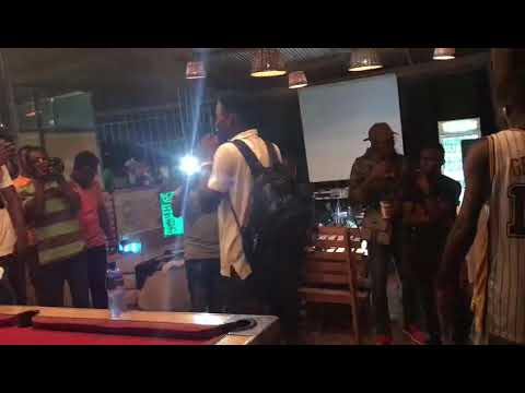 Knightman freestyles at base cafe (Knust)