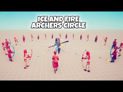 ICE AND FIRE ARCHERS CIRCLE vs UNITS | TABS Totally Accurate Battle Simulator Gameplay