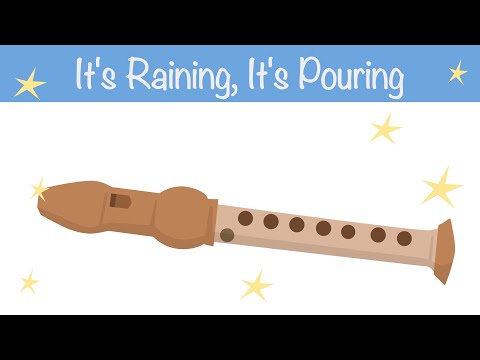 It's Raining, It's Pouring - Recorder tutorial and songs for beginners - Normal speed