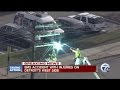 Blast rips off a power line worker's hard hat as he tried to disconnect power in Detroit