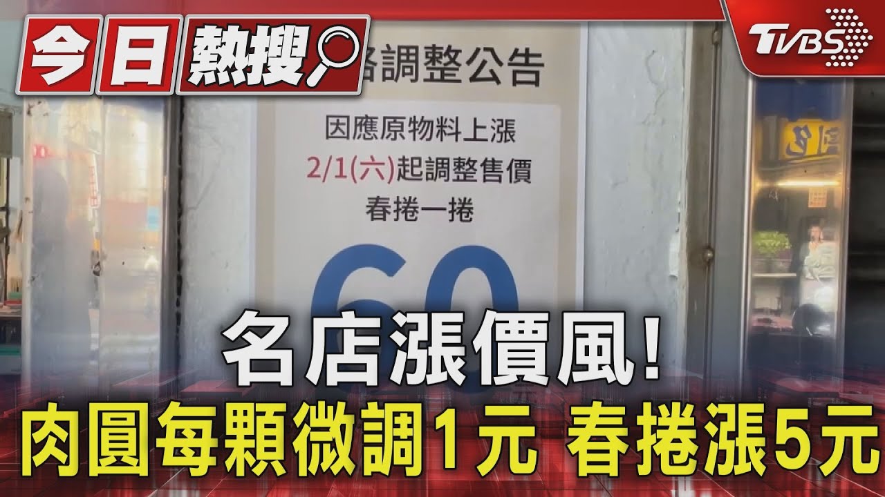名店齊漲價!福記肉圓2顆漲2元 金得春捲漲5元