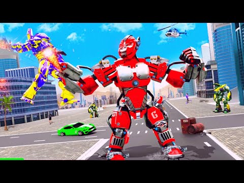 Angry Gorilla Robot Car Transforming Vegas City Gangster Crime Battle Android Gameplay By Games Zone