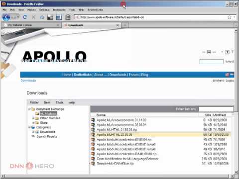 DotNetNuke Tutorial, How to add multilanguage content using the MLHTML Apollo Module - Video #140