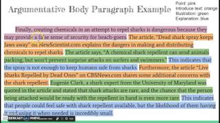 Body Paragraphs for an Argumentative Essay