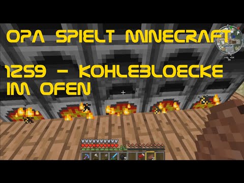 Opa spielt Minecraft 1259 - Kohleblöcke im Ofen