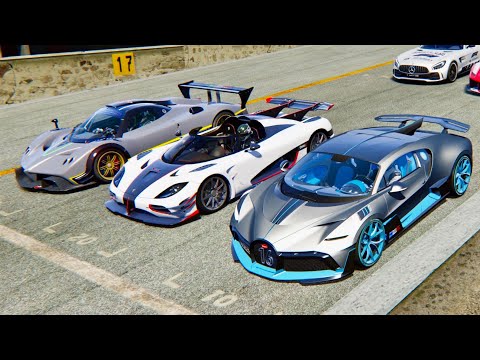 Bugatti Divo vs Koenigsegg One:1 vs Pagani Zonda R vs Ferrari FXX K - Old Spa