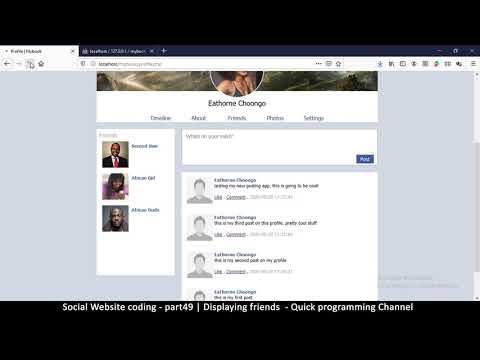Social Website from scratch Part 8 Profile Page Top Bar | PHP | HTML | CSS | MYSQL Database