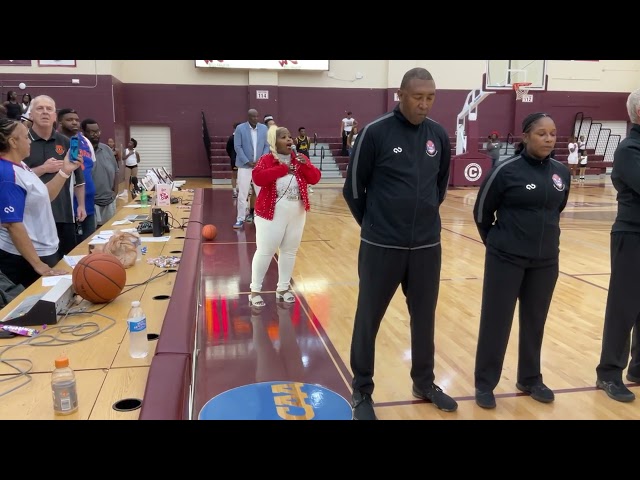 Recording artist SWEET NAY sings the NATIONAL ANTHEM for TBL REGIONAL FINALS