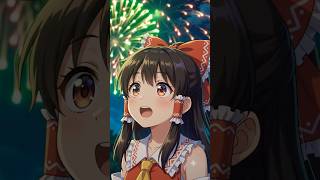 【AI】花火を観る霊夢と魔理沙