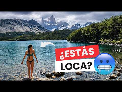 Se metió en esta laguna helada de El Chaltén | Vivimos viajando en casa rodante por Argentina