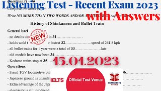 IELTS Listening Actual Test 2023 with Answers | 15.01.2023