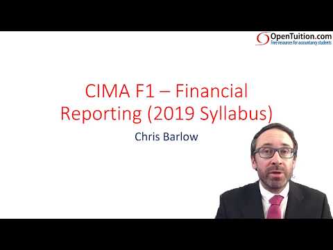 Introduction to CIMA F1 Financial Reporting