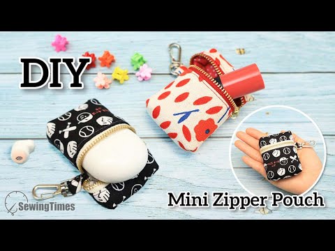 DIY Mini Zipper Pouch | Earphone Case Coin Purse Sewing Tutorial [sewingtimes]