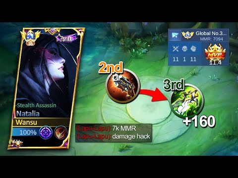 TOP GLOBAL NATALIA NEW HIGH DAMAGE HACK BUILD (7k MMR) 🔥 | NATALIA BEST BUILD 2023 | MLBB