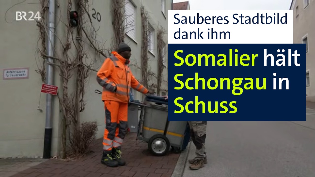 Sauberes Stadtbild dank ihm: Straßenreiniger aus Somalia hält Schongau in Schuss | Abendschau | BR24