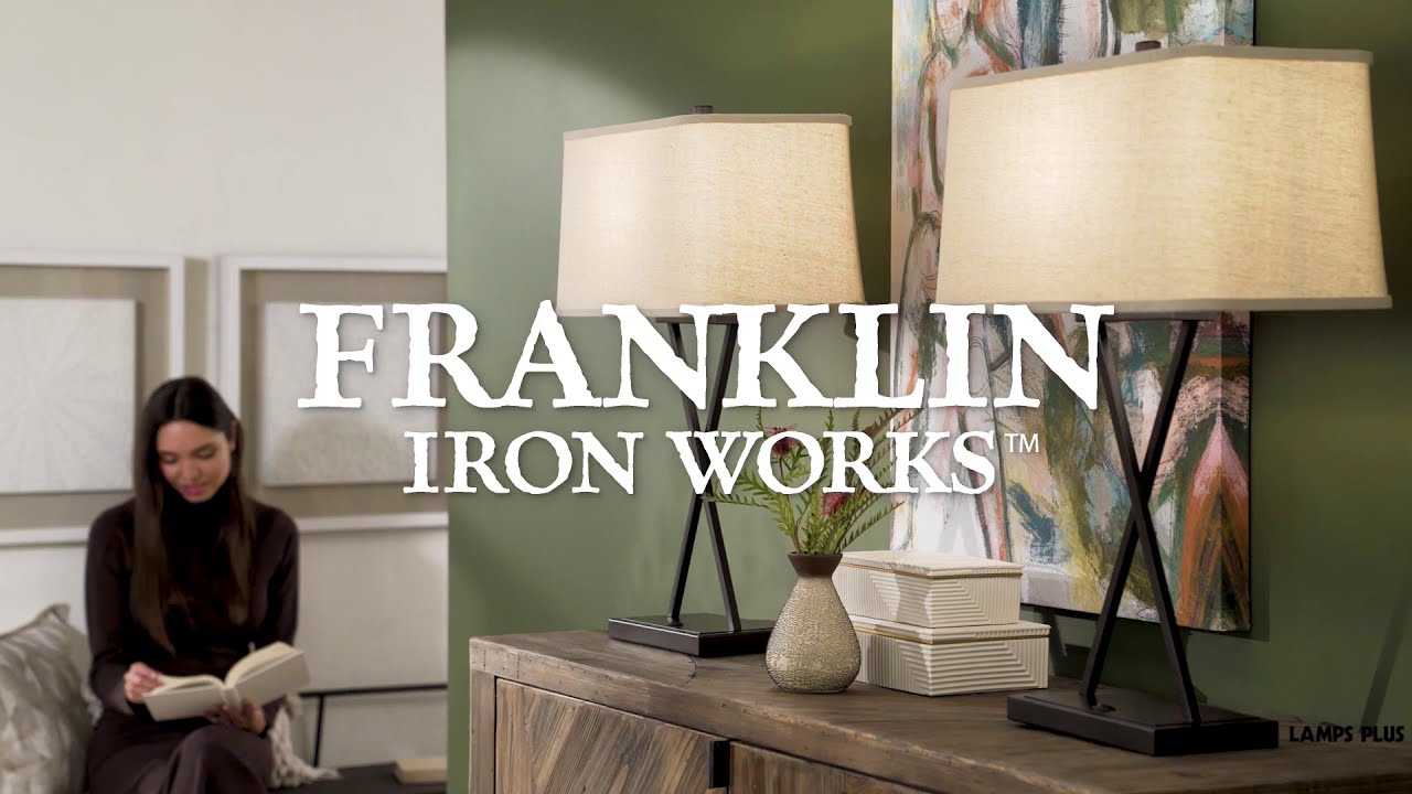 Video1 of Franklin Iron Works Megan USB Table Lamps Set of 2 with LED Bulbs