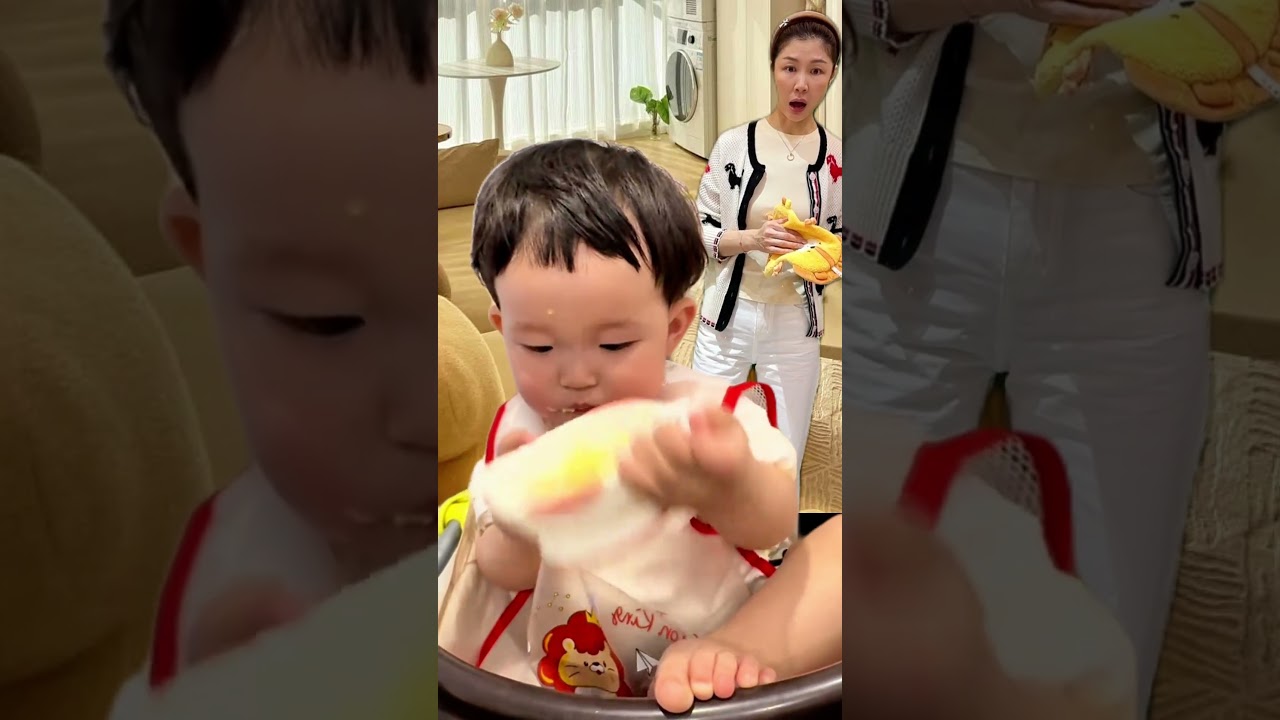 This Baby's Spoon Skills Are Better Than Expected 😱 #babyfeeding #adorable #shorts #cute