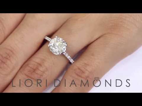 ER - 1091 - 2.71 Carat H-I1 Certified Natural Round Diamond Engagement Ring 14k White Gold