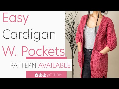 , title : 'How to Crochet: Cardigan w. Pockets | Pattern & Tutorial DIY'