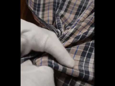 Check Beige & Black Pure Cotton 95 GSM Handwoven Fabric — video